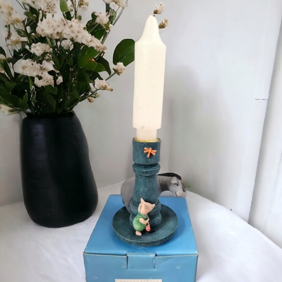 🆕️ Classic Pooh Eeyore Piglet Candlestick Blue A0057 The 100 Acre Wood Rare! - Picture 2 of 8